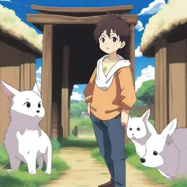 In the anime series, the main character discovers a hidden portal that transports him to a magical stockyard where mystical creatures roam freely.