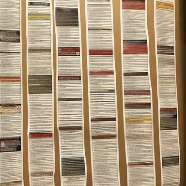 The call-board in the theater is covered with anime-themed flyers for upcoming shows.