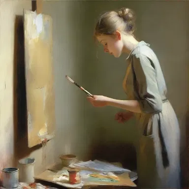 The painter displayed great caution in handling the delicate brush strokes.