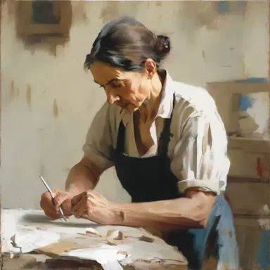The painter displayed great caution in handling the delicate brush strokes.