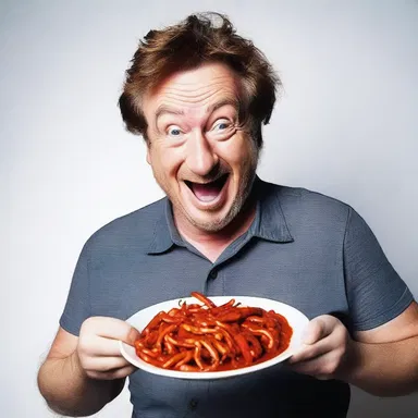 The comedian delighted the audience with a cautionary tale about the perils of eating spicy food.