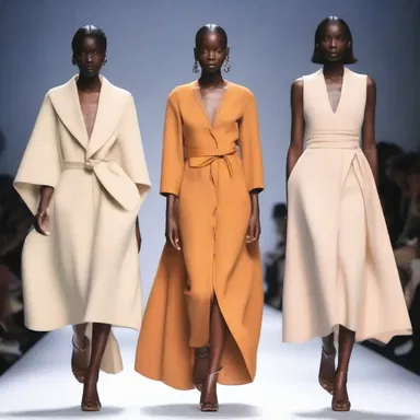 The designer showcased a collection inspired by the nurturing qualities of a foster-mother, emphasizing comfort and warmth in the garments.