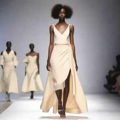 The designer showcased a collection inspired by the nurturing qualities of a foster-mother, emphasizing comfort and warmth in the garments.