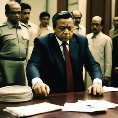 The movie depicted a corrupt politician who engaged in immoral activities to maintain his power.