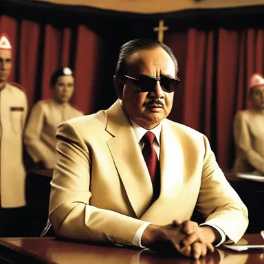 The movie depicted a corrupt politician who engaged in immoral activities to maintain his power.