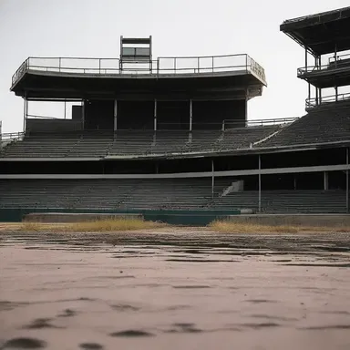 The abandoned ballpark became the perfect setting for a terrifying horror movie.