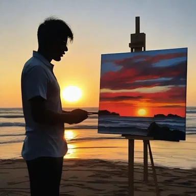 The artist meticulously painted every stroke to create a perfect replica of the sunset.