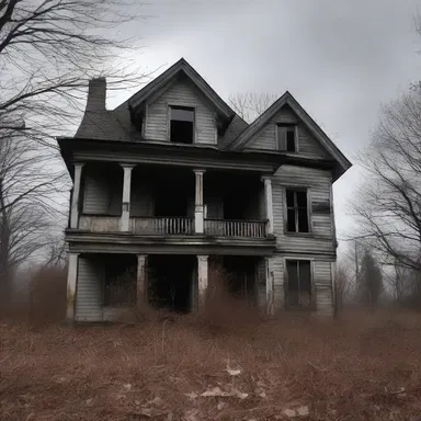 The abandoned house at the end of the street had an eerie and perfect silence that sent shivers down our spines.