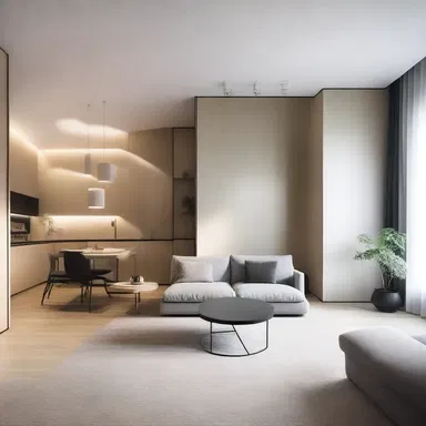 The minimalist apartment had a perfect blend of form and function, with sleek lines and efficient space utilization.