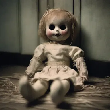 In the horror movie, the haunted doll was tied up with raffia to intensify the terrifying atmosphere.