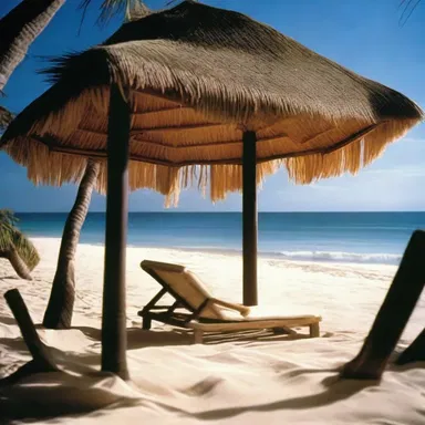 The set designer used raffia to create a tropical atmosphere for the beach scene in the movie.