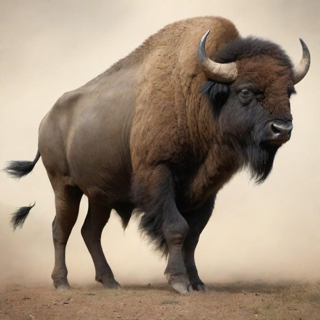 A mythical creature combining the characteristics of a human and a buffalo