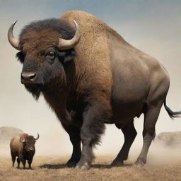 A mythical creature combining the characteristics of a human and a buffalo