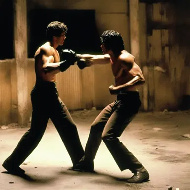 In the intense fight scene, the protagonist was mercilessly beat up by the villain.