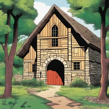 In the comic book series, the superhero's secret hideout is located in a hidden tithe barn.