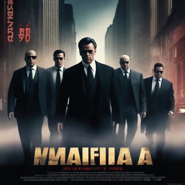 A high-resolution, vertical poster for a mafia-themed action film, designed in a publicity format