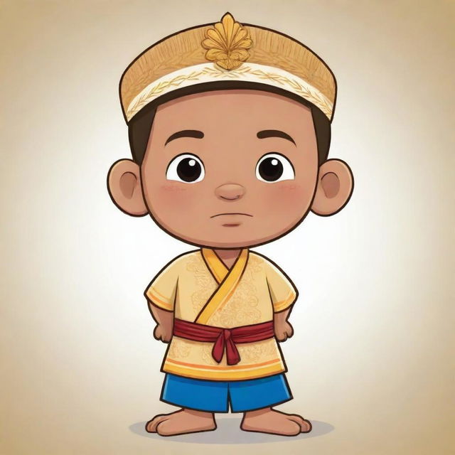 A cartoon depiction of a Filipino character in traditional Filipino outfit.