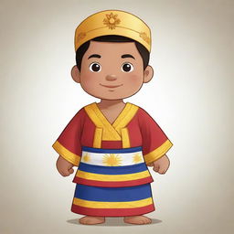 A cartoon depiction of a Filipino character in traditional Filipino outfit.