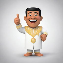 A cheerful Filipino cartoon character, sporting a traditional Barong Tagalog, giving a thumbs up.