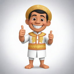 A cheerful Filipino cartoon character, sporting a traditional Barong Tagalog, giving a thumbs up.