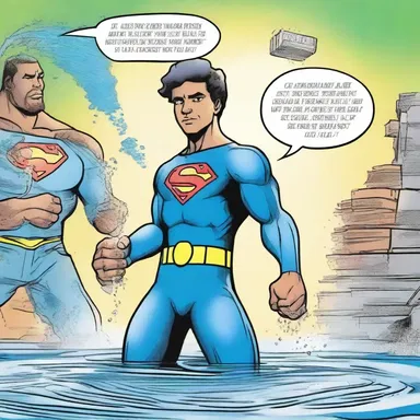 In the hydropathic-themed comic book, the hero's superpower is the ability to heal others with water.