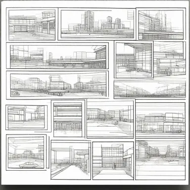 The anime storyboard artist used diagramming to organize and plan out the sequence of scenes.