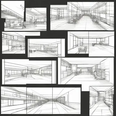 The anime storyboard artist used diagramming to organize and plan out the sequence of scenes.