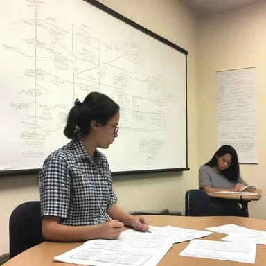 The art instructor taught the students how to use diagramming to break down complex subjects into simpler forms.