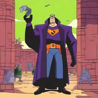 In the animated series, the villainous character was portrayed as a git who constantly tried to foil the hero's plans.