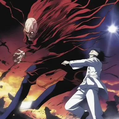 The anime series featured a dramatic decapitation scene to emphasize the intensity of the battle.