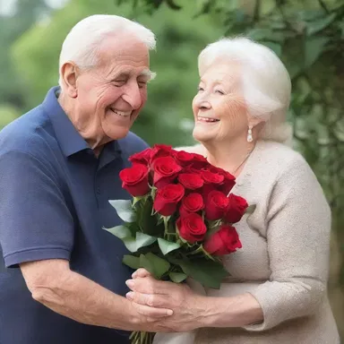 They exchanged a dozen roses on their anniversary.