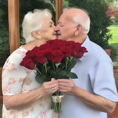 They exchanged a dozen roses on their anniversary.