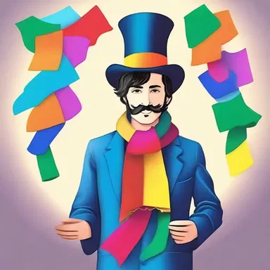 The magician pulled a dozen colorful scarves out of his hat.