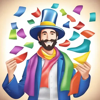 The magician pulled a dozen colorful scarves out of his hat.