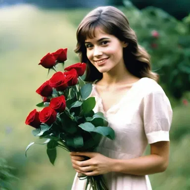 In the film, the protagonist received a dozen red roses as a romantic gesture.