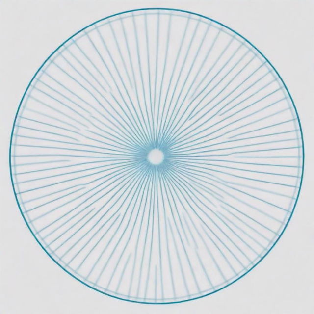 Create an image of a circle with 120 evenly spaced double lines radiating from its center.