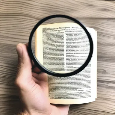 My friend always carries around a pocket-size dictionary, but it's so small that he needs a magnifying glass to read it!