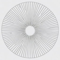 Create an image of a circle with 120 evenly spaced double lines radiating from its center.