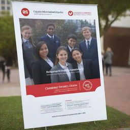 Create a visually compelling poster for the open recruitment of the Capital Market Student Society in a campus setting. The poster design should be professional, include symbols of capital markets and encourages student involvement.