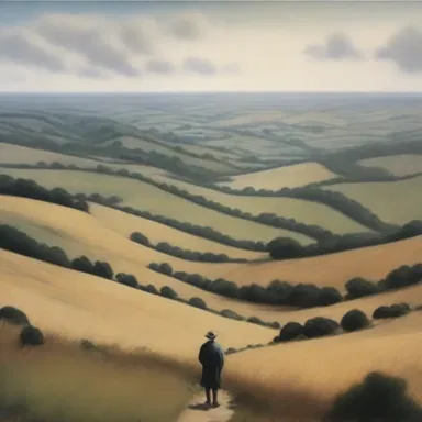 The painting displayed an endless landscape, stretching as far as the eye could see.