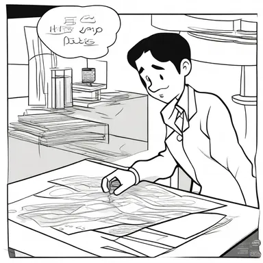 In the comic strip, the character accidentally spills ink all over their drawing and tries to rub it off.