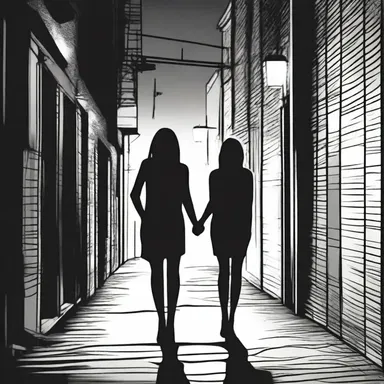 As she walked down the dark alley, she suddenly felt a rub against her arm, making her heart skip a beat.