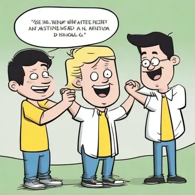 In the comic strip, the characters rub their hands together with glee.