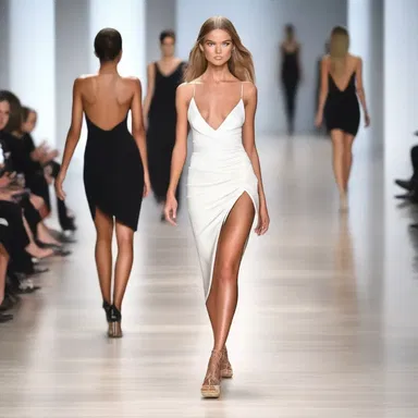 The model confidently strutted down the runway, causing heads to turn and photographers to stand still in awe.
