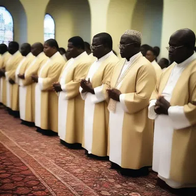During the religious ceremony, the congregation was asked to stand still in prayer and meditation.