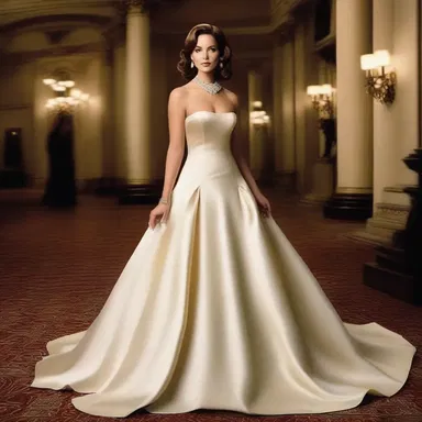 The dress worn by the actress in the movie was made of satin weave, giving it a luxurious and glamorous appearance.