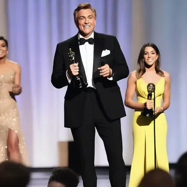 During the award ceremony, the host decided to mimic the famous Hollywood actors on stage to entertain the audience.