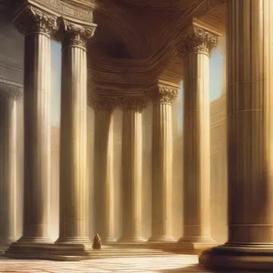 In the fantasy novel, the protagonist entered a mystical prostyle temple with grand columns that led to a hidden chamber.