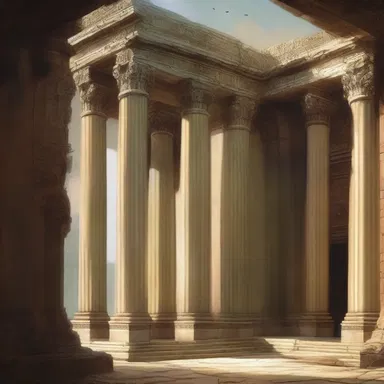 In the fantasy novel, the protagonist entered a mystical prostyle temple with grand columns that led to a hidden chamber.