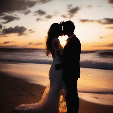 As the sun set over the horizon, their rabidity for each other ignited, and they shared a passionate kiss.